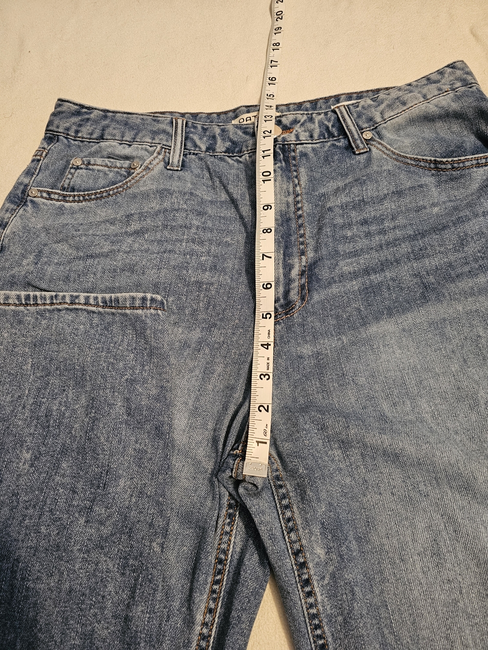 OAT New York "Cloud Luxe" High-Rise Wide-Leg Womens  Jeans Light Blue Sz 12/31 - Picture 5 of 9